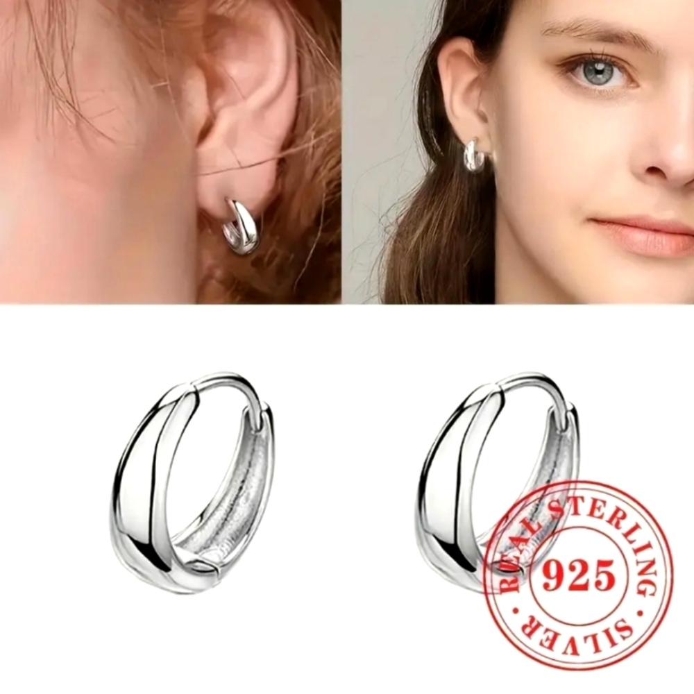 S925 Silver Circular Earrings Stylish Small Circular Earrings Made Of 2.9 Grams